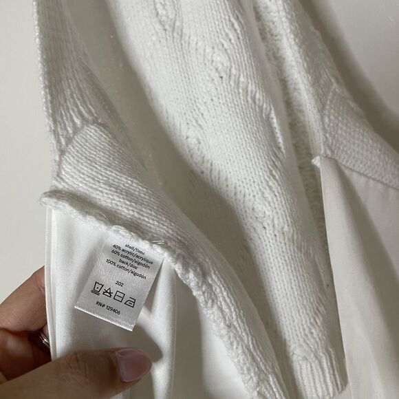 VENUS white halter crochet knit tie back sash top size medium - Picture 7 of 8